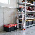 5FT Multi‑Position Folding Aluminum Ladder, Aircraft Grade Heavy Duty Portable Step Ladder with Dual‑Pin Safety Hinge, Non‑Slip Oversized Rubber Feet, Compact Fold Multi‑Angle Ladder for Home DIY, Construction & Outdoor Maintenance