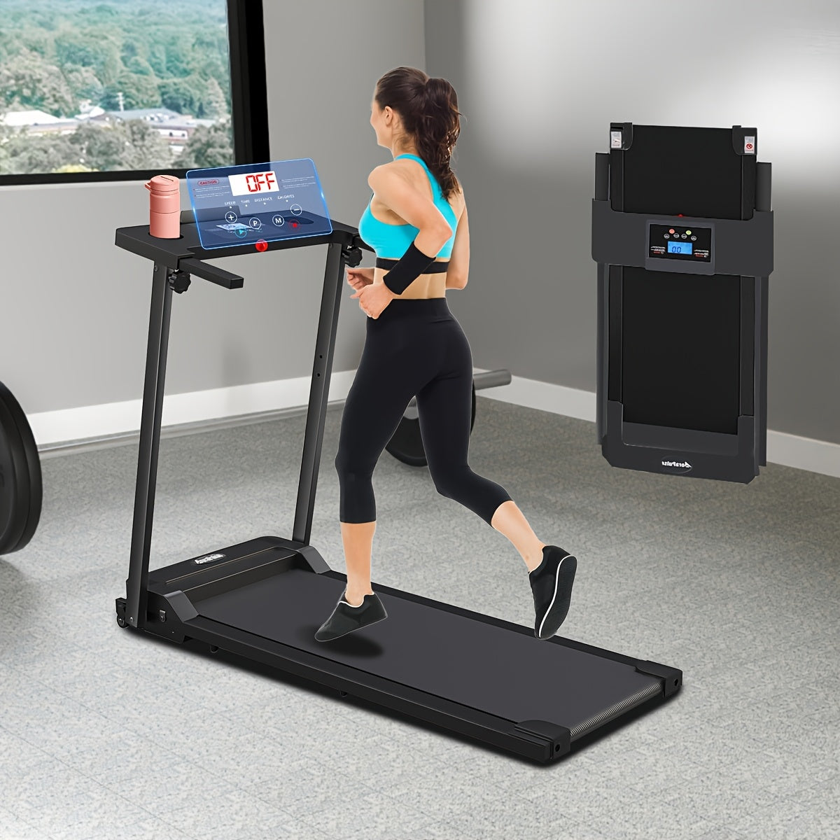 Foldable Electric Treadmill｜3.0HP Quiet Motor 300LBS Weight Capacity, Compact Folding Running Machine for Home Apartment & Office Workout