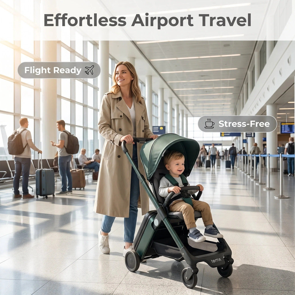2‑in‑1 Baby Stroller Carry‑On Luggage, TSA Approved Foldable Travel Stroller, Fits Airplane Overhead Bins
