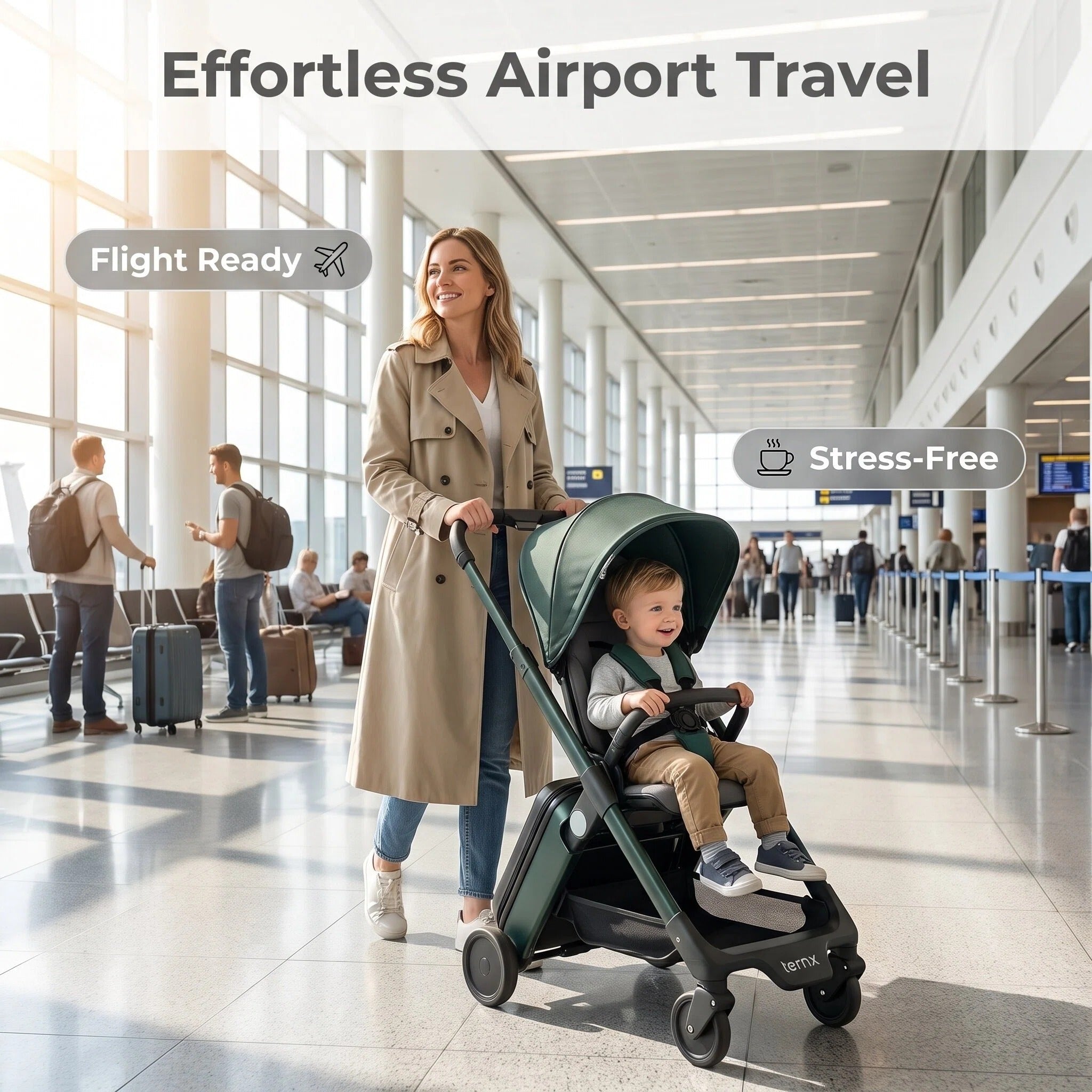 2‑in‑1 Baby Stroller Carry‑On Luggage, TSA Approved Foldable Travel Stroller, Fits Airplane Overhead Bins