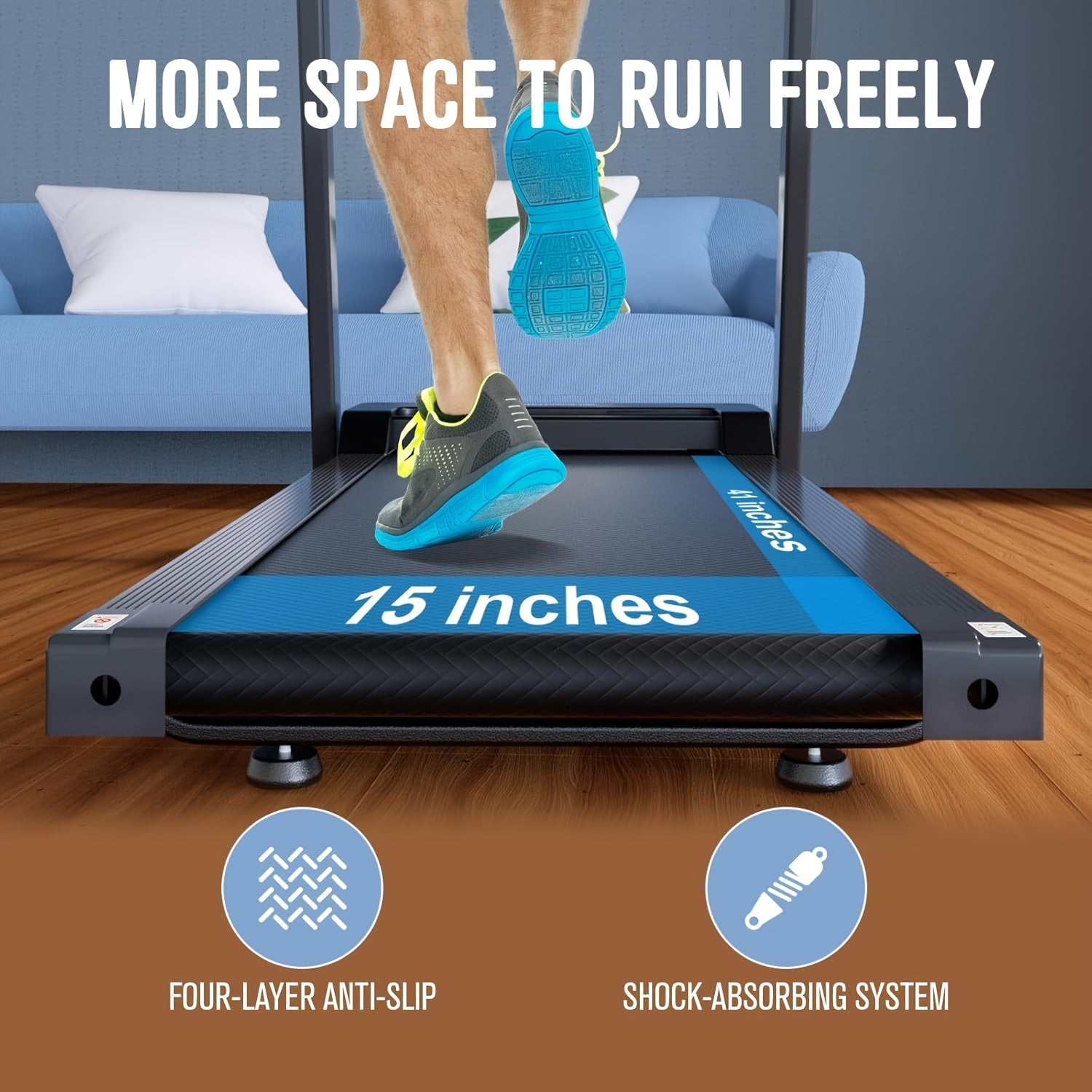 Foldable Electric Treadmill｜3.0HP Quiet Motor 300LBS Weight Capacity, Compact Folding Running Machine for Home Apartment & Office Workout