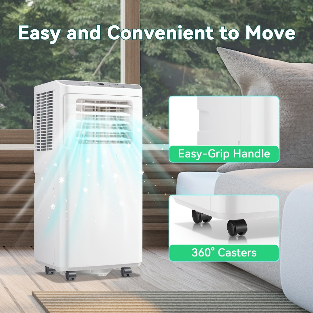 8000BTU Portable Air Conditioner, 3‑in‑1 Cool Fan Dehumidifier with Remote & 24H Timer