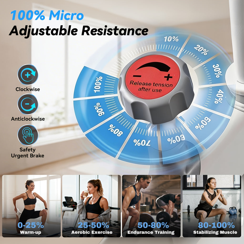 Quiet Belt‑Drive Indoor Stationary Exercise Bike, 280LBS Weight Capacity Adjustable Home Spinning Bike for Home Cardio Workout