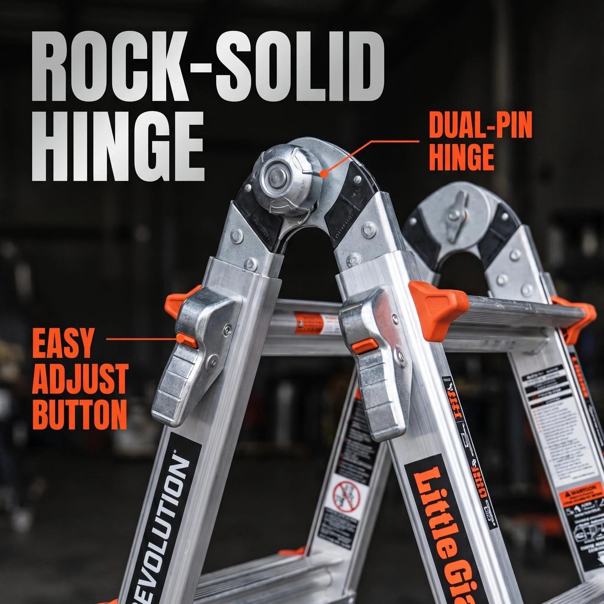 5FT Multi‑Position Folding Aluminum Ladder, Aircraft Grade Heavy Duty Portable Step Ladder with Dual‑Pin Safety Hinge, Non‑Slip Oversized Rubber Feet, Compact Fold Multi‑Angle Ladder for Home DIY, Construction & Outdoor Maintenance
