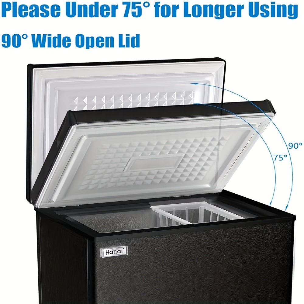 Chest Freezer, 6.5 Cu.Ft Compact Deep Freezer with Removable Basket, 7‑Level Thermostat Quiet Freezer for Home Garage