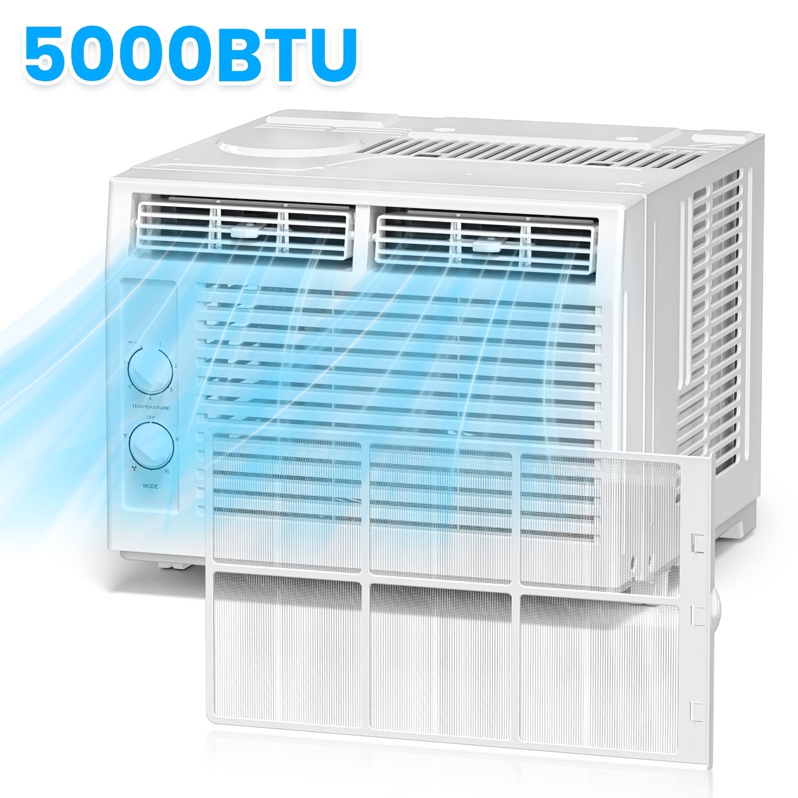 10000 BTU 3‑in‑1 Window Air Conditioner, Remote Control Easy Install Compact AC for Bedroom Apartment