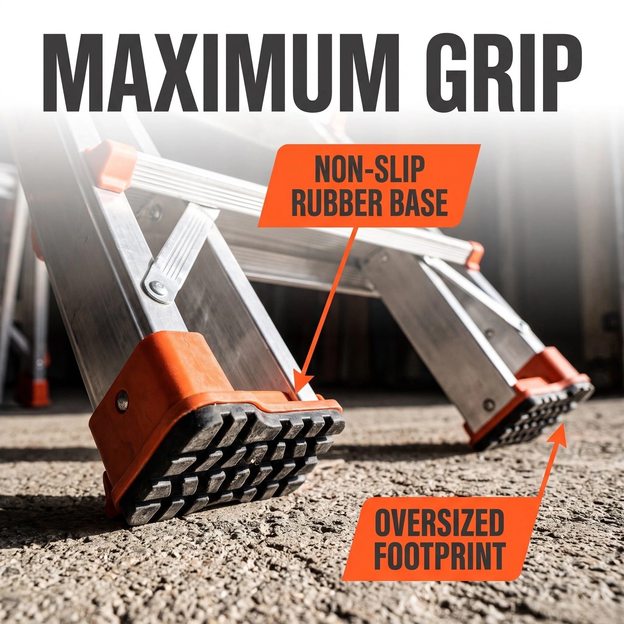 5FT Multi‑Position Folding Aluminum Ladder, Aircraft Grade Heavy Duty Portable Step Ladder with Dual‑Pin Safety Hinge, Non‑Slip Oversized Rubber Feet, Compact Fold Multi‑Angle Ladder for Home DIY, Construction & Outdoor Maintenance