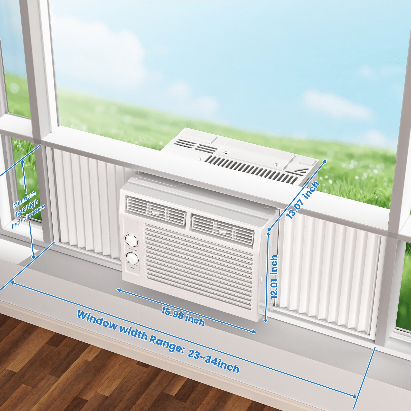 10000 BTU 3‑in‑1 Window Air Conditioner, Remote Control Easy Install Compact AC for Bedroom Apartment