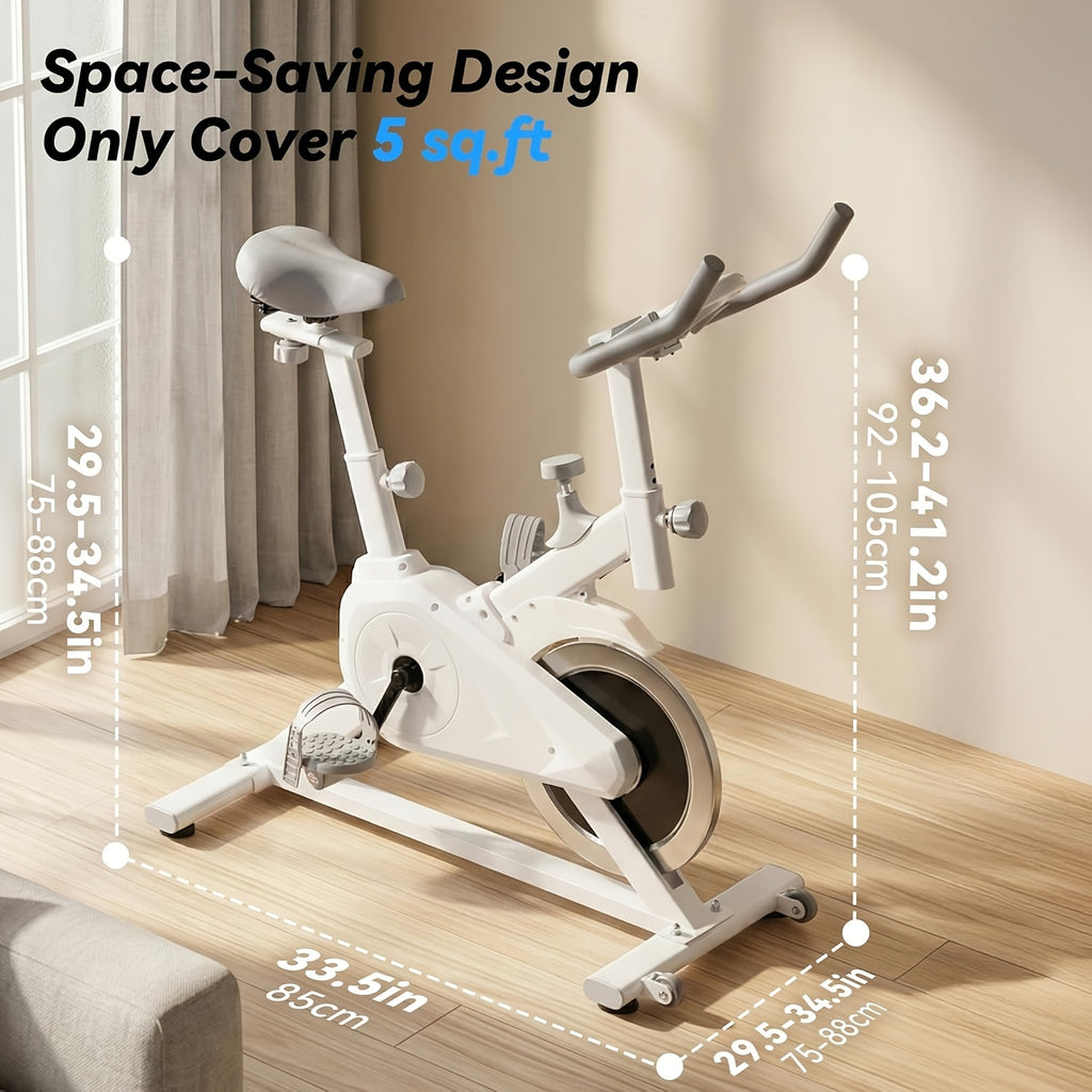 Quiet Belt‑Drive Indoor Stationary Exercise Bike, 280LBS Weight Capacity Adjustable Home Spinning Bike for Home Cardio Workout