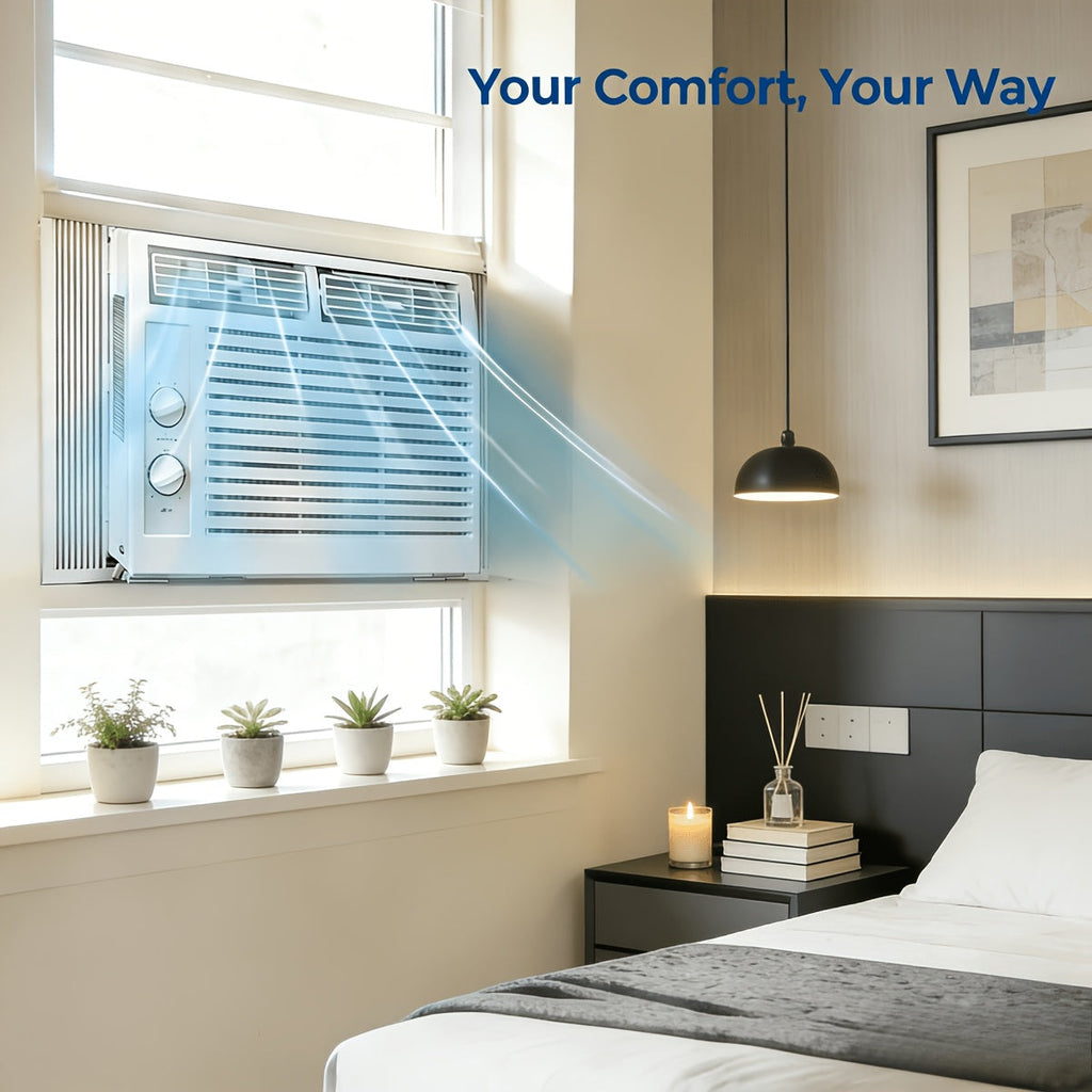 10000 BTU 3‑in‑1 Window Air Conditioner, Remote Control Easy Install Compact AC for Bedroom Apartment