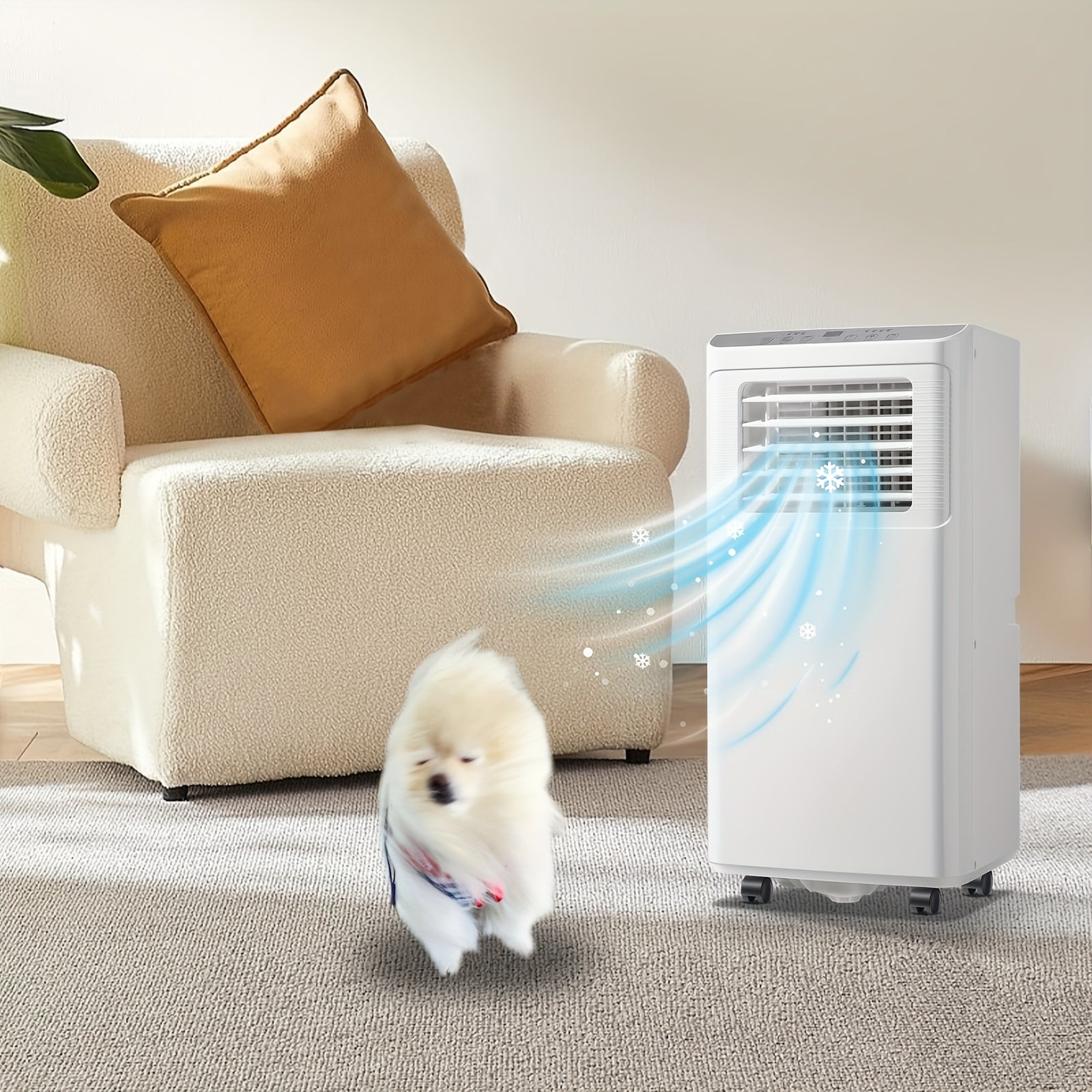 8000BTU Portable Air Conditioner, 3‑in‑1 Cool Fan Dehumidifier with Remote & 24H Timer