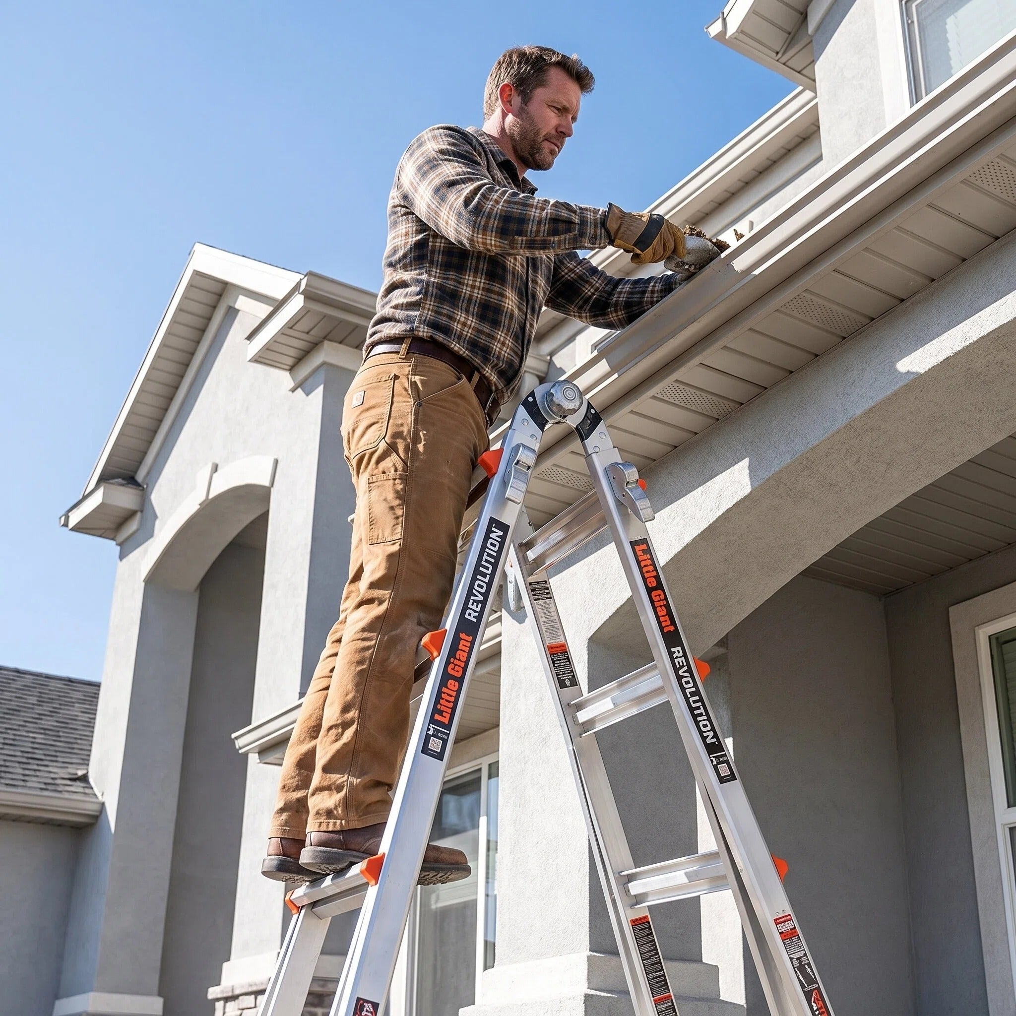5FT Multi‑Position Folding Aluminum Ladder, Aircraft Grade Heavy Duty Portable Step Ladder with Dual‑Pin Safety Hinge, Non‑Slip Oversized Rubber Feet, Compact Fold Multi‑Angle Ladder for Home DIY, Construction & Outdoor Maintenance