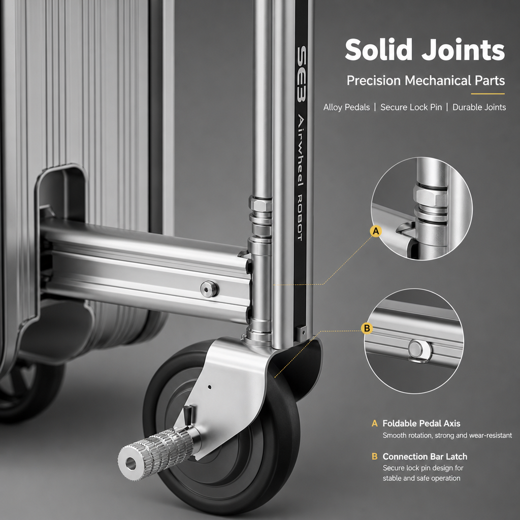 Rideable Scooter Luggage｜Foldable Aluminum Carry‑On Suitcase, TSA Lock Silent Wheels, Multi‑Purpose Riding Suitcase for Airport, Commute & Campus