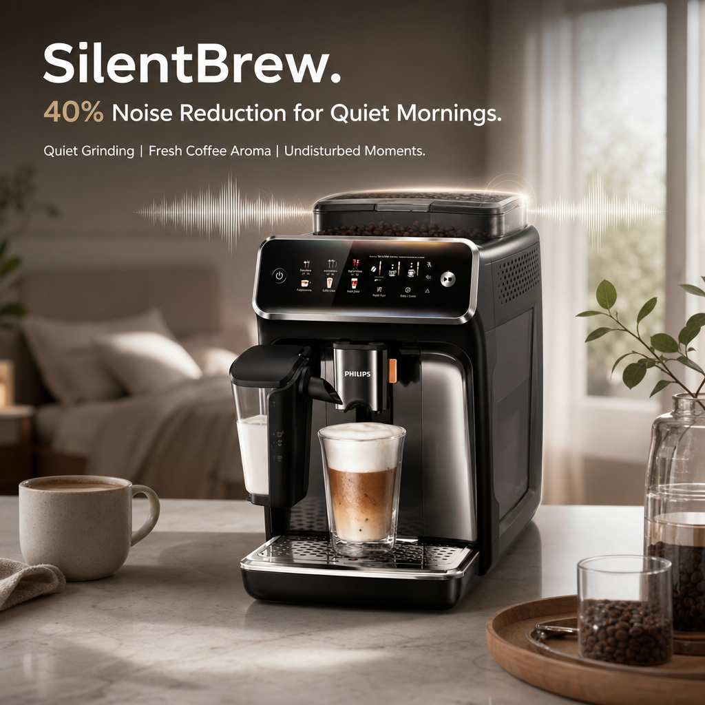 Fully Automatic Espresso Machine, 18 Coffee Recipes One‑Touch Coffee Maker with Smart Milk System, SilentBrew Quiet Grinding for Hot & Iced Coffee for Home & Office
