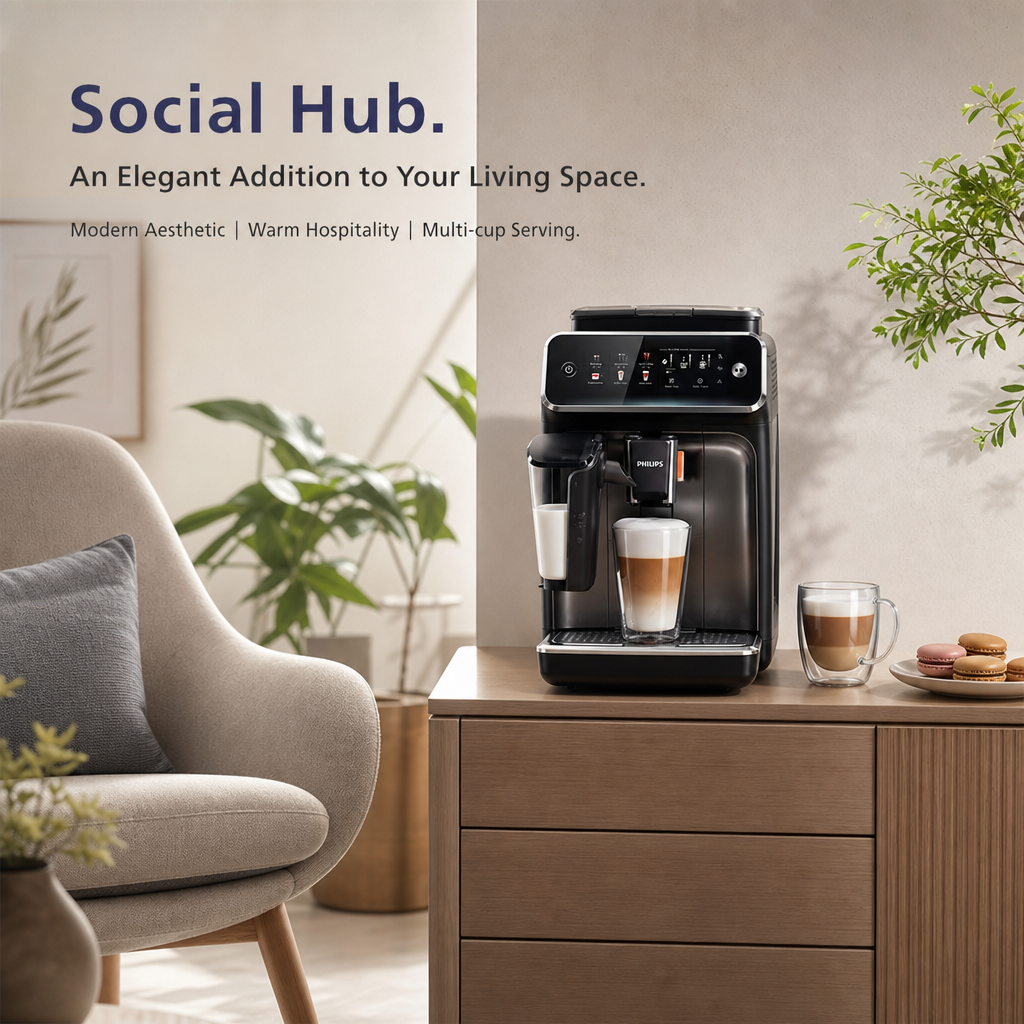 Fully Automatic Espresso Machine, 18 Coffee Recipes One‑Touch Coffee Maker with Smart Milk System, SilentBrew Quiet Grinding for Hot & Iced Coffee for Home & Office