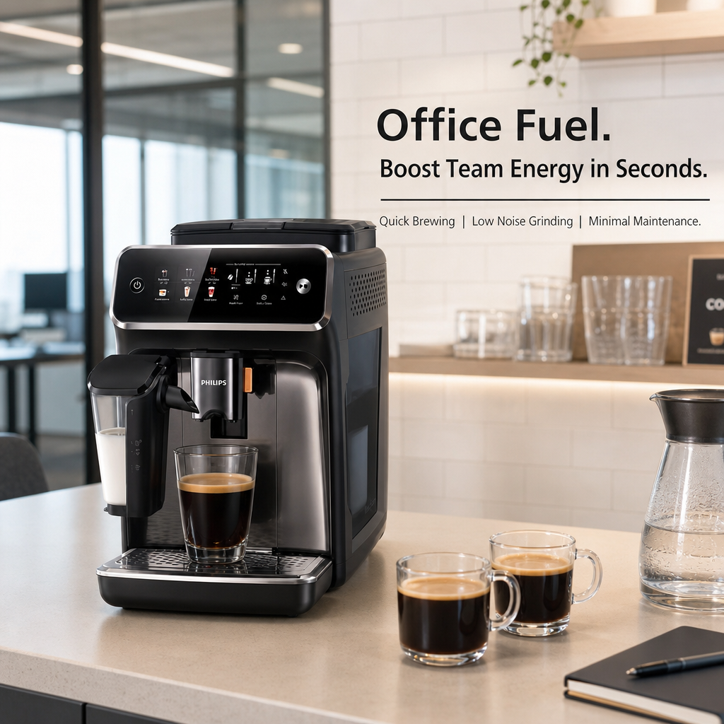 Fully Automatic Espresso Machine, 18 Coffee Recipes One‑Touch Coffee Maker with Smart Milk System, SilentBrew Quiet Grinding for Hot & Iced Coffee for Home & Office