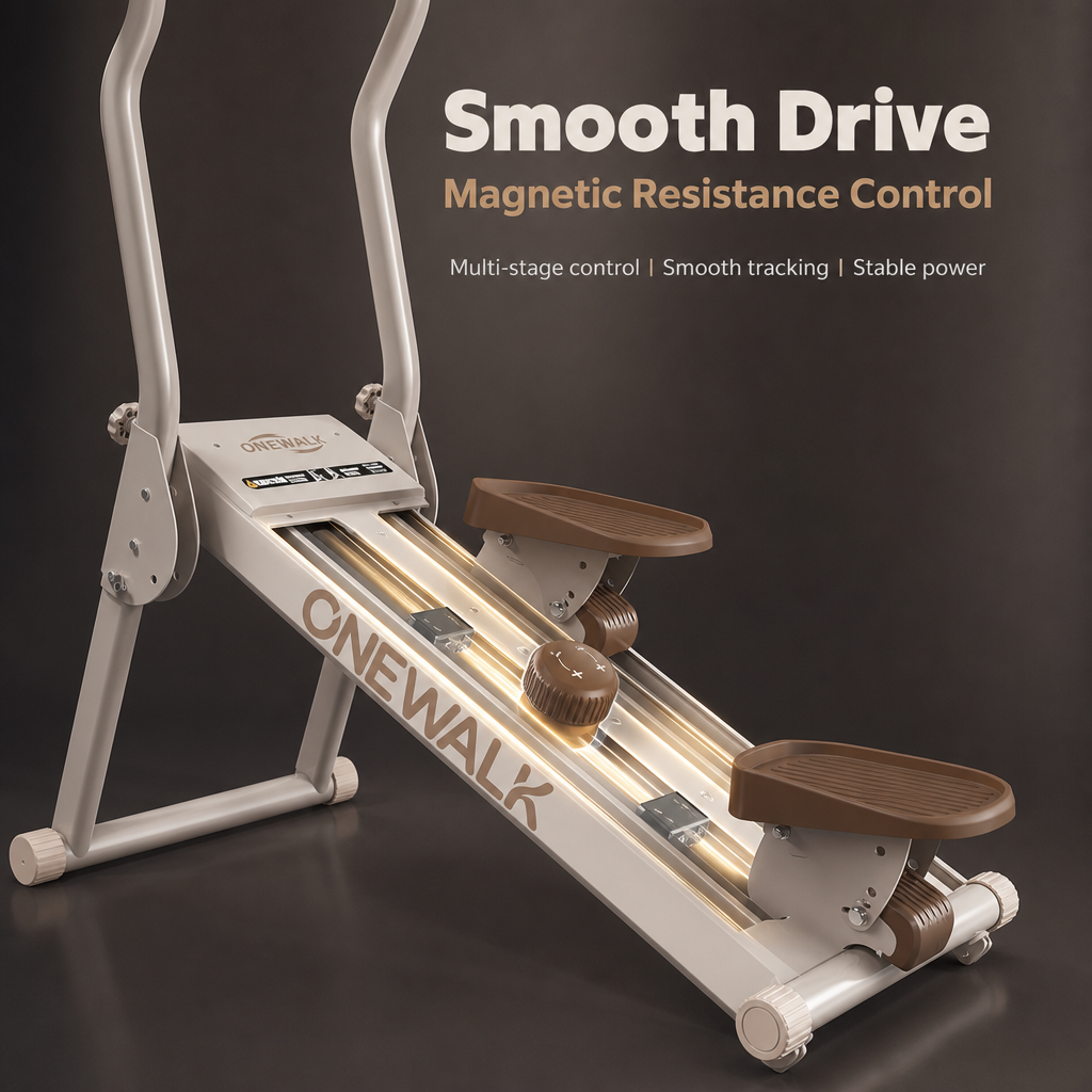 Folding Magnetic Climber Stepper Machine, Quiet Full‑Body Home Cardio Exercise Equipment with LCD Monitor