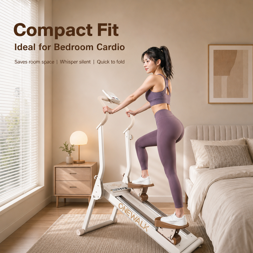 Folding Magnetic Climber Stepper Machine, Quiet Full‑Body Home Cardio Exercise Equipment with LCD Monitor