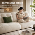 French Oversized Deep Seat Couch, Corduroy Fabric Sofa with Hidden Zipper Washable Cushion