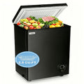 Chest Freezer, 6.5 Cu.Ft Compact Deep Freezer with Removable Basket, 7‑Level Thermostat Quiet Freezer for Home Garage