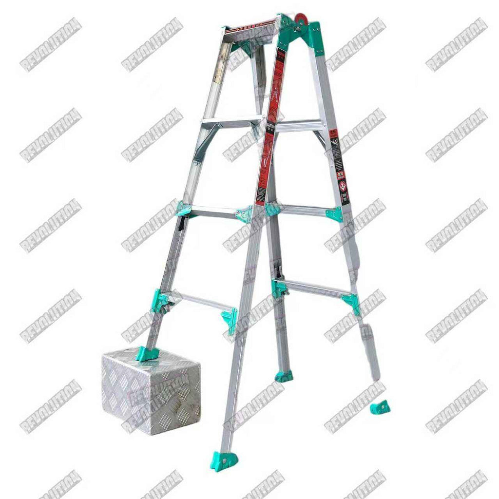 Multi‑Purpose Aluminum Folding Ladder, Heavy‑Duty Transformable A‑Frame Portable Step Ladder for Home & Construction