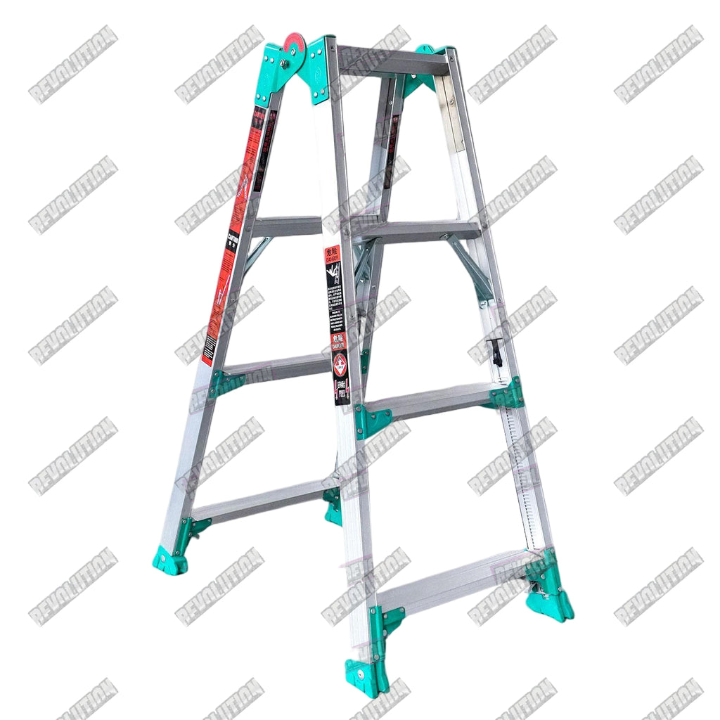 Multi‑Purpose Aluminum Folding Ladder, Heavy‑Duty Transformable A‑Frame Portable Step Ladder for Home & Construction