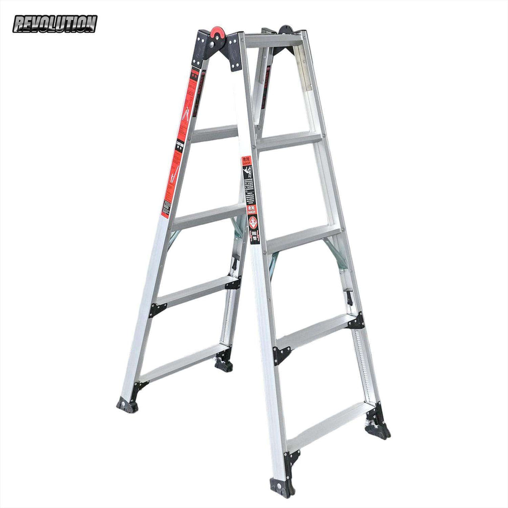 Multi‑Purpose Aluminum Folding Ladder, Heavy‑Duty Transformable A‑Frame Portable Step Ladder for Home & Construction