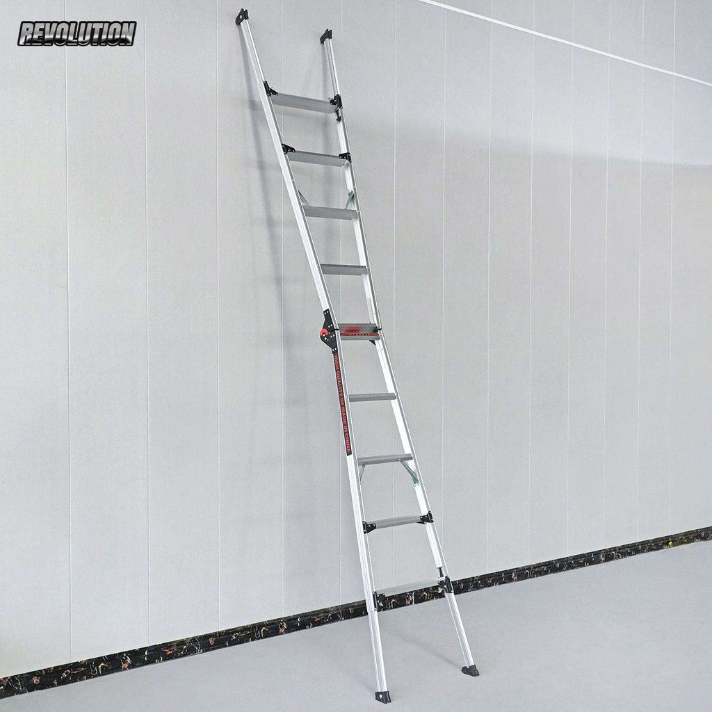 Multi‑Purpose Aluminum Folding Ladder, Heavy‑Duty Transformable A‑Frame Portable Step Ladder for Home & Construction