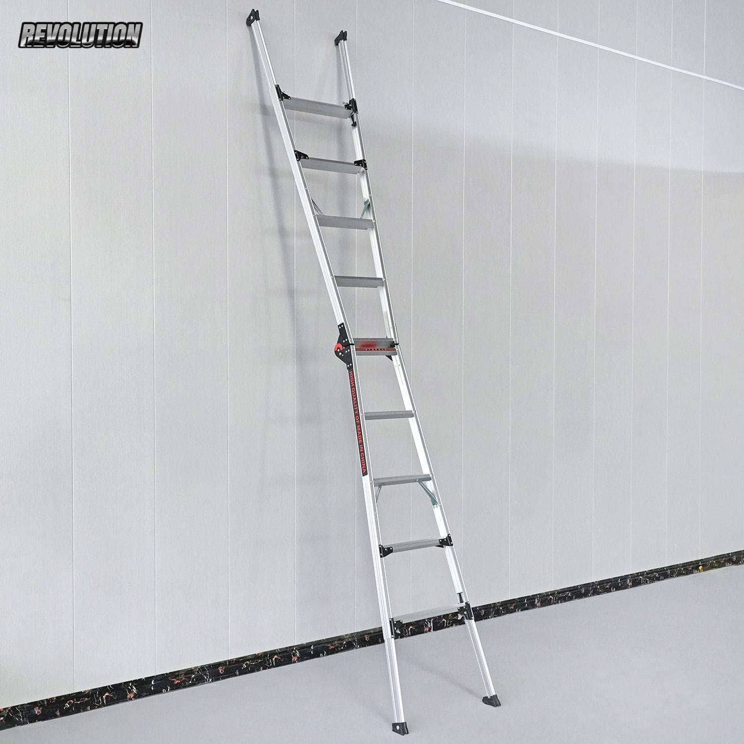 Multi‑Purpose Aluminum Folding Ladder, Heavy‑Duty Transformable A‑Frame Portable Step Ladder for Home & Construction