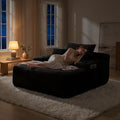 Oversized Corduroy Chaise Lounge Sofa, Pocket Spring Support Large Single Lazy Sofa for Living Room