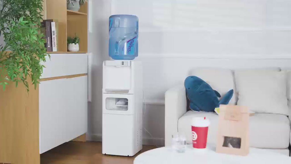 3‑in‑1 Top‑Loading Water Dispenser with Built‑in Ice Maker, Hot Cold Room Temp Water, Child Lock & Removable Drip Tray for Home Kitchen Office