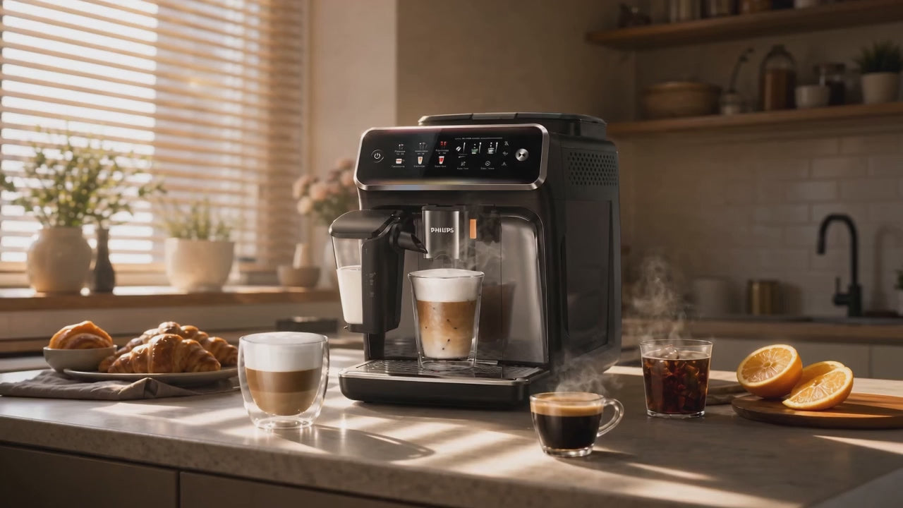 Fully Automatic Espresso Machine, 18 Coffee Recipes One‑Touch Coffee Maker with Smart Milk System, SilentBrew Quiet Grinding for Hot & Iced Coffee for Home & Office