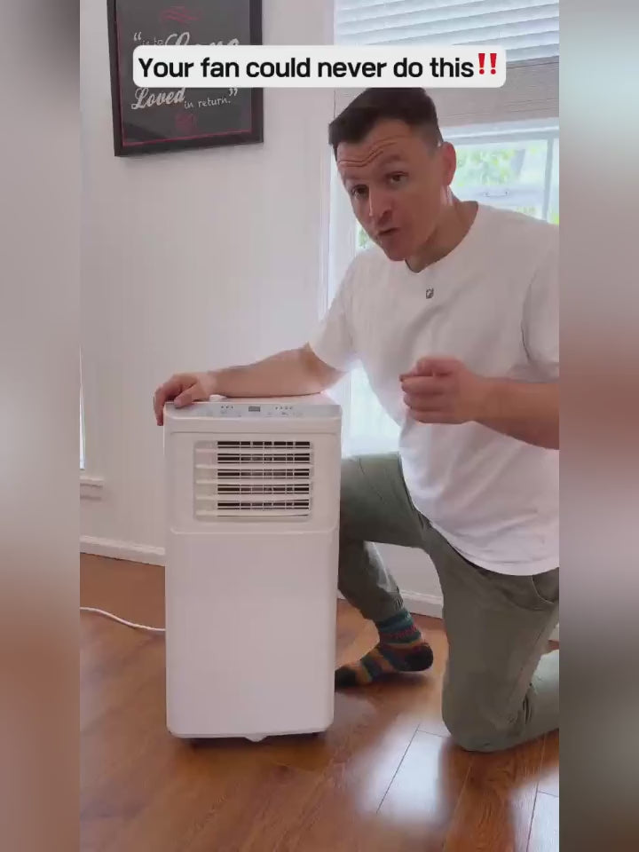 8000BTU Portable Air Conditioner, 3‑in‑1 Cool Fan Dehumidifier with Remote & 24H Timer